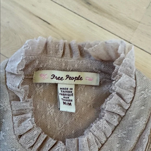 Free People-sleeveless sheer lace ruffle peplum shirt top-Fairycore-Boho-Y2K-M - Picture 2 of 5